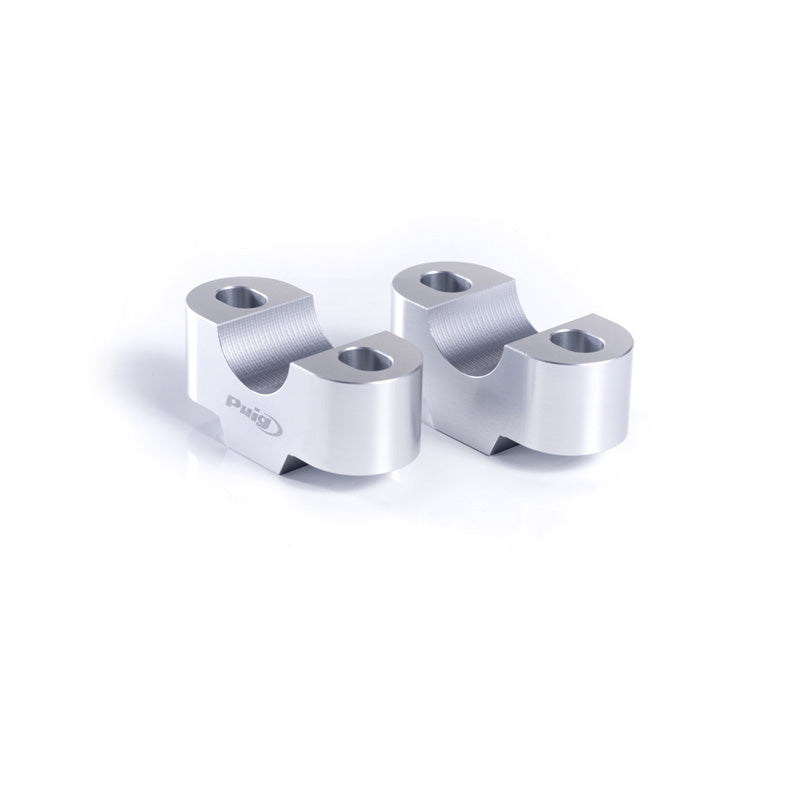 PUIG 29MM HANDLEBAR RISERS 30MM HIGH SILVER 3741P