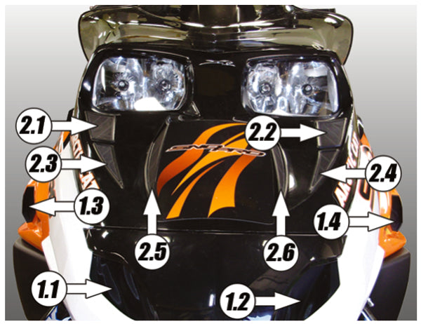 FROGZSKIN HOOD VENT KIT (6PC) A/C FROGZSKIN F0030