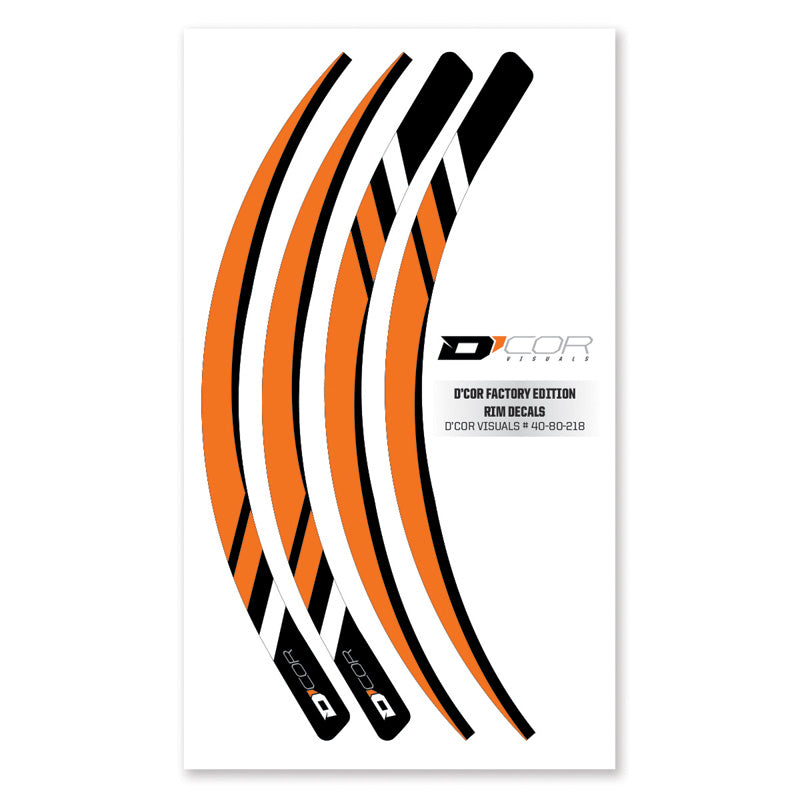 D'COR VISUALS RIM DECALS ORANGE 4 PC SET 40-80-218