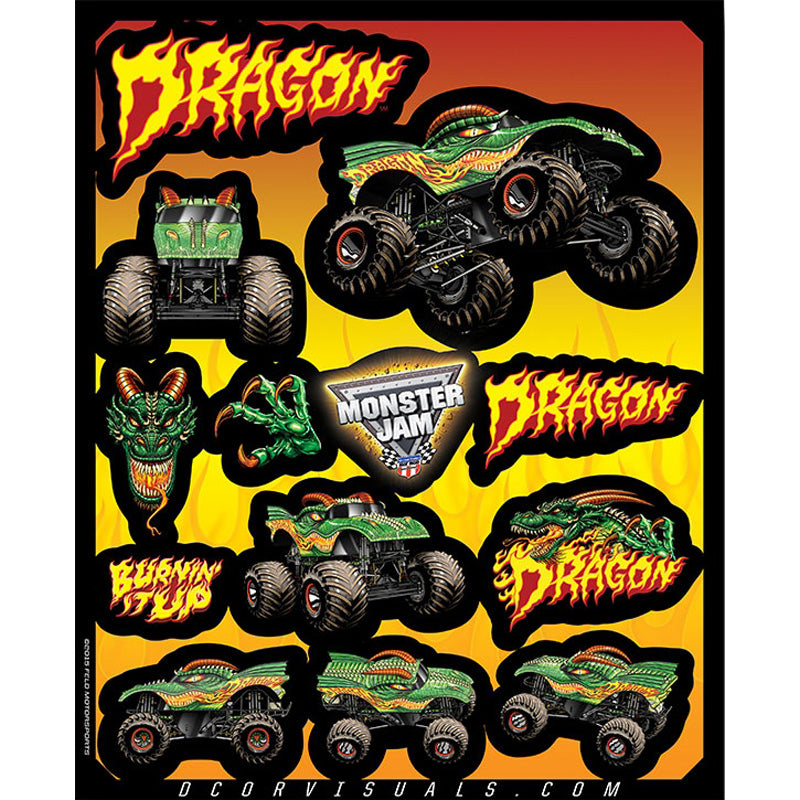 D'COR VISUALS DECAL SHEET 4MM 10X12 MONS. JAM DRAGON 40-90-202