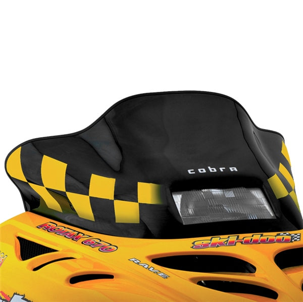 POWERMADD WINDSHIELD LOW 12.75" BK W/YE CHECK 13120