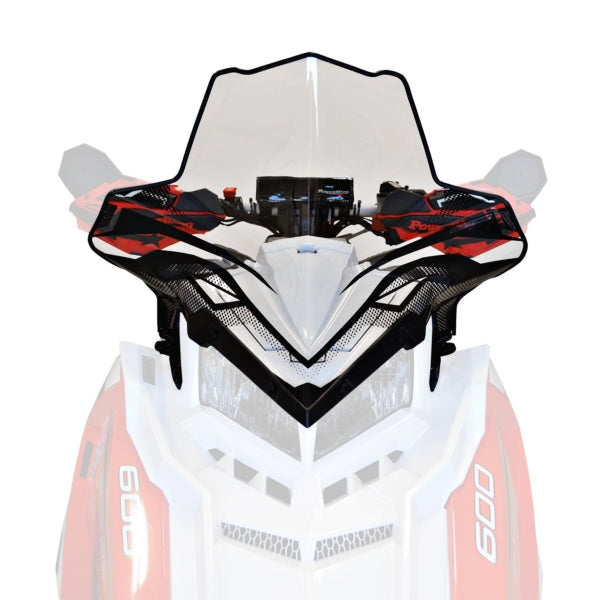 POWERMADD WINDSHIELD POL MID 18.5" CLEAR W/BK GRAP 11630