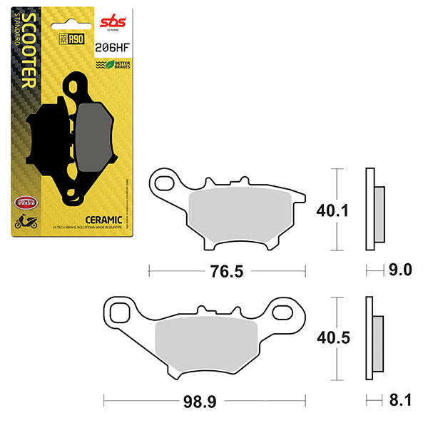 SBS CERAMIC BRAKE PAD 6190206100