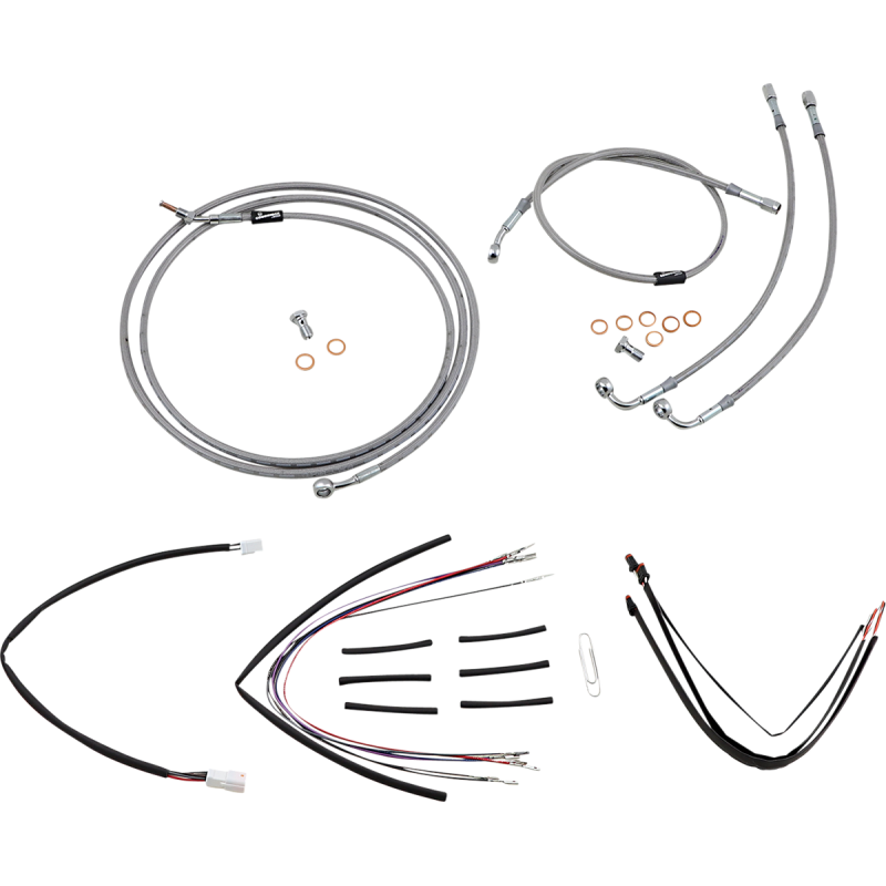 BURLY BRAND HANDLEBAR CABLE/BRAKE LINE KIT - COMPLETE - 14" APE HANGER H B30-1155