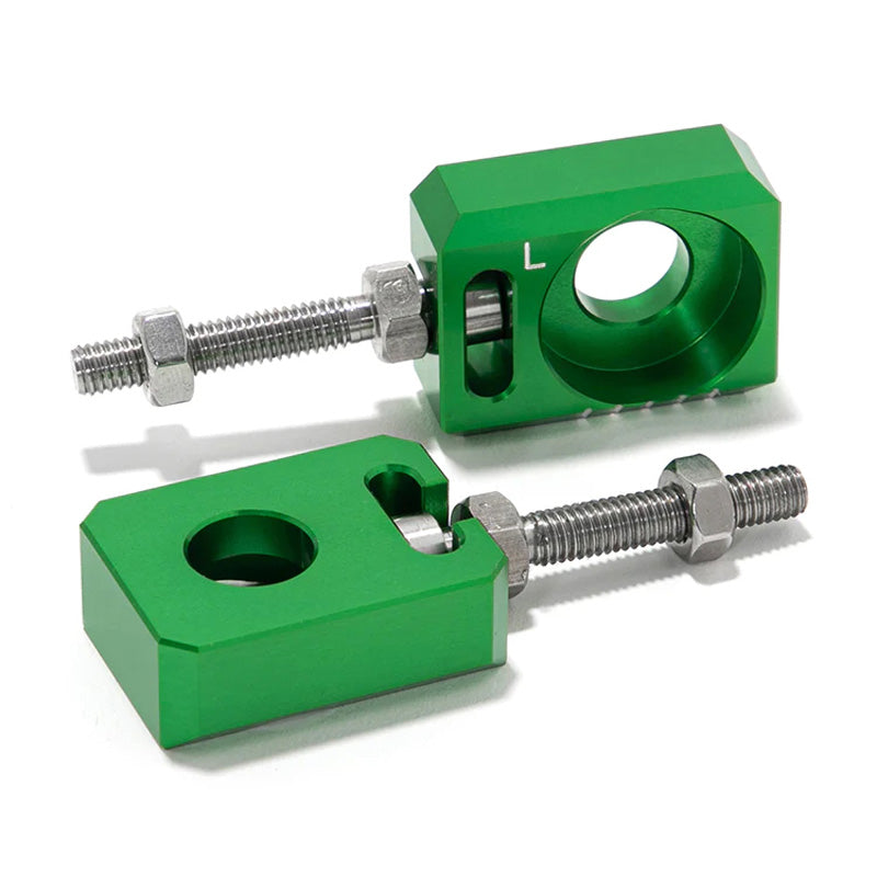 TOXIC CHAIN ADJUSTER AXLE BLOCK SUR-RON LBX GREEN 2166013
