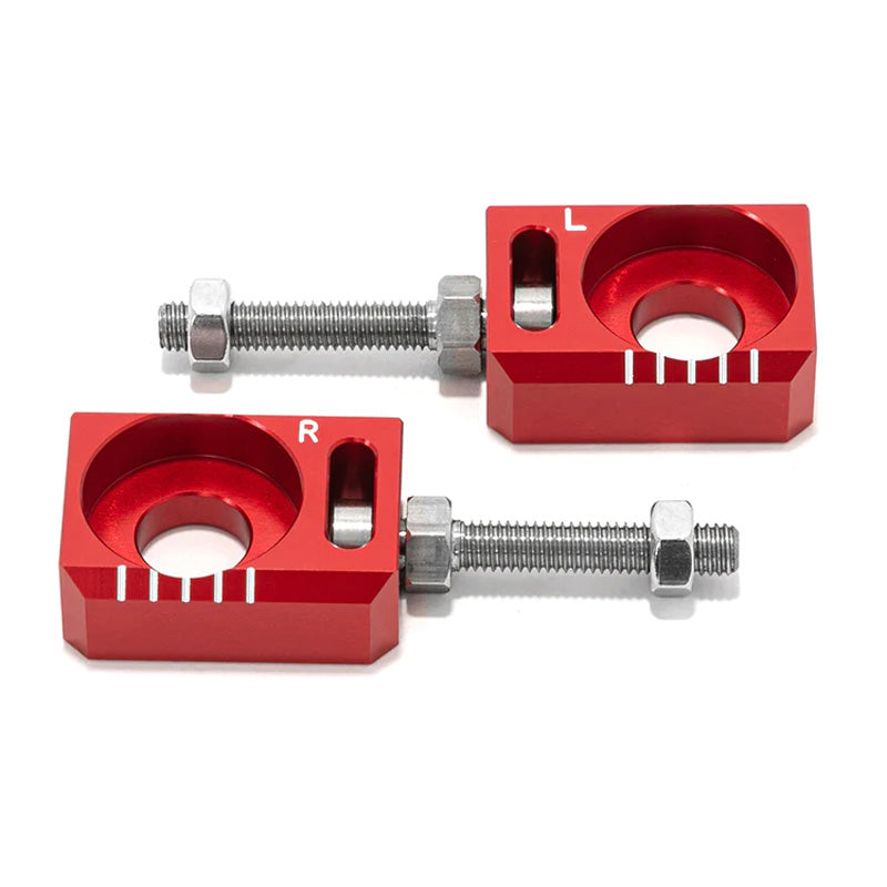 TOXIC CHAIN ADJUSTER AXLE BLOCK SUR-RON LBX RED 2166015