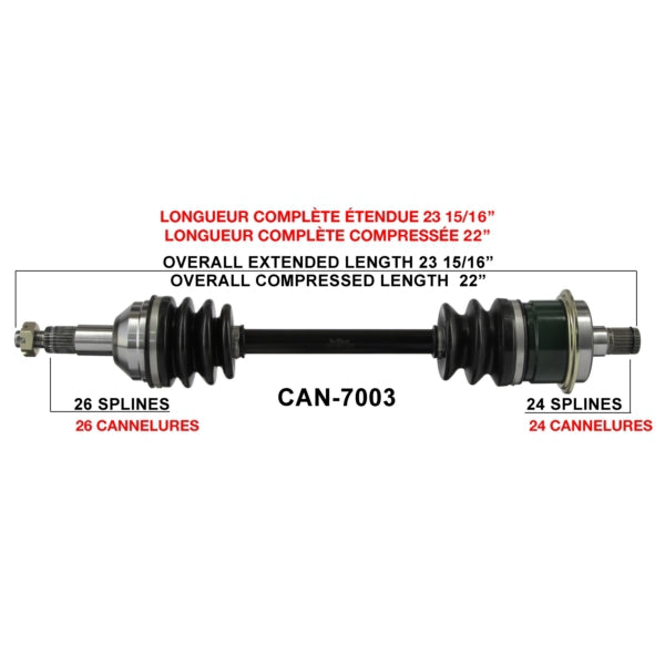 TRAKMOTIVE AXLE COMPL C-AM TRAKMOTIVE CAN-7003