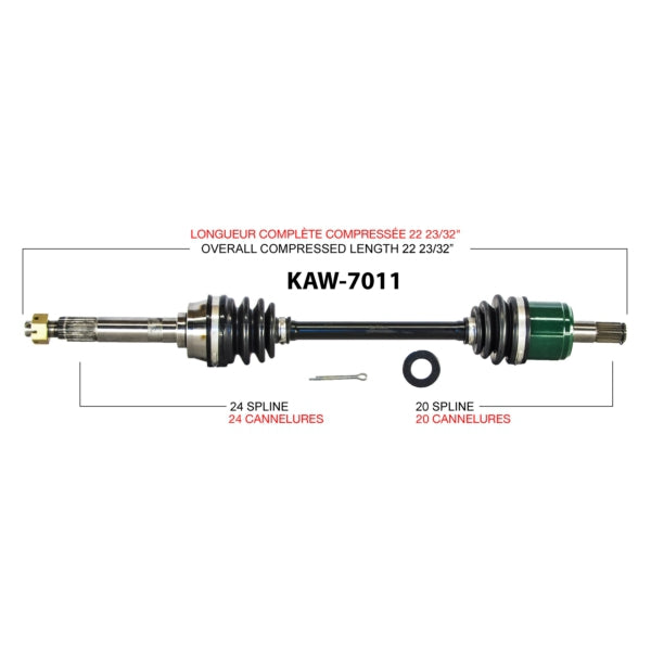 TRAKMOTIVE AXLE COMPL KAWA TRAKMOTIVE KAW-7011