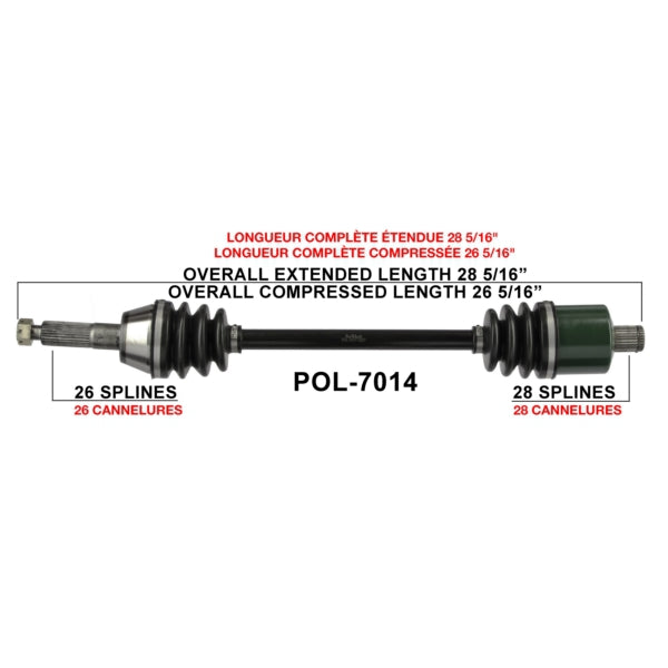TRAKMOTIVE AXLE COMPL POL TRAKMOTIVE POL-7014
