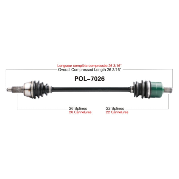 TRAKMOTIVE AXLE COMPL POL TRAKMOTIVE POL-7026