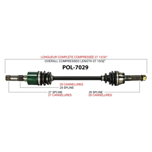 TRAKMOTIVE AXLE COMPL POL TRAKMOTIVE POL-7029