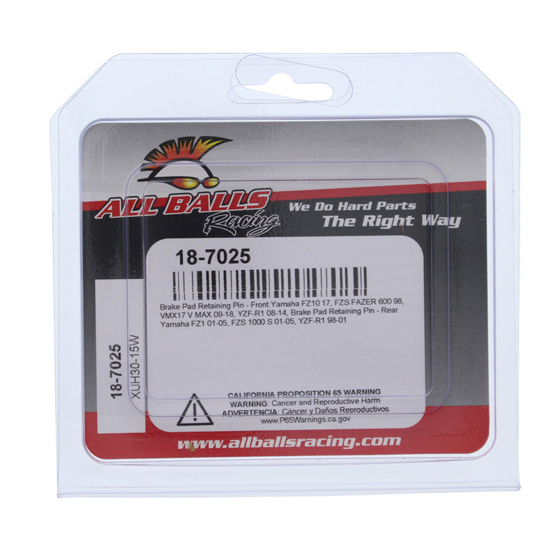 ALL BALLS BRAKE PAD RETAINING PIN FR/RR YAHAMA FZ1/FZ10/R1 18-7025