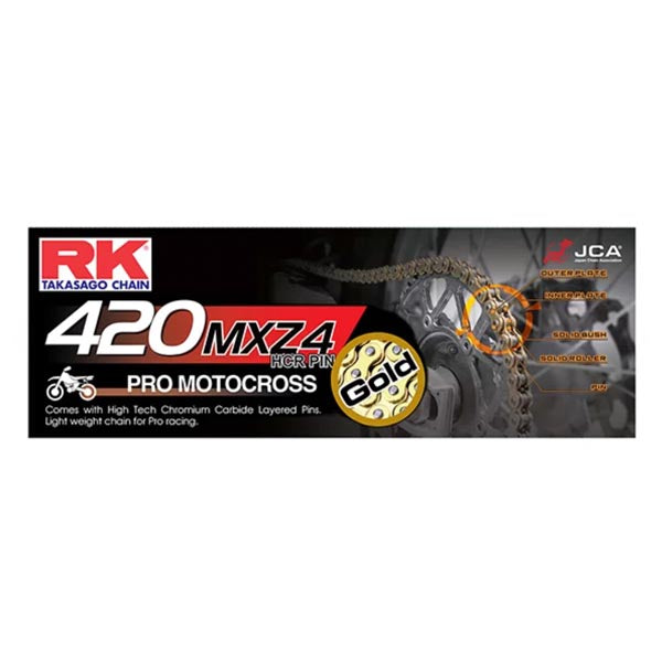 RK MXZ4 SUPERCROSS RACING CHAIN - NON-SEALED 420MXZ4-110 GOLD GB420MXZ4-110