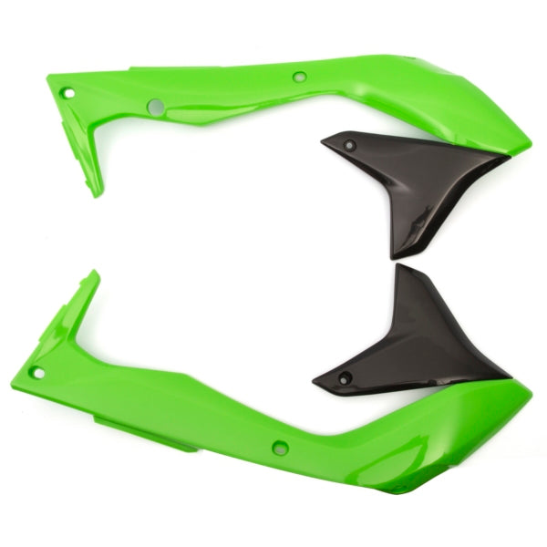 POLISPORT RADIATOR SCOOPS GR/BK KAWA POLISPORT 8418300001