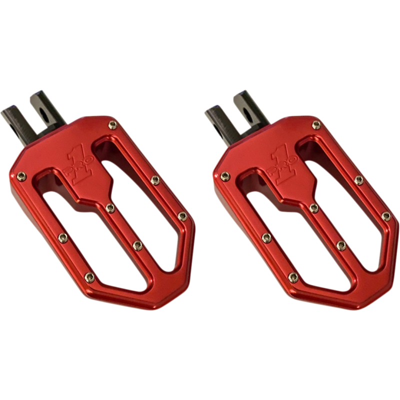 PRO-ONE PERF.MFG. MOTO V2, BILLET FOOT PEGS, RED ANODIZE, M8 SOFTAIL 500752R