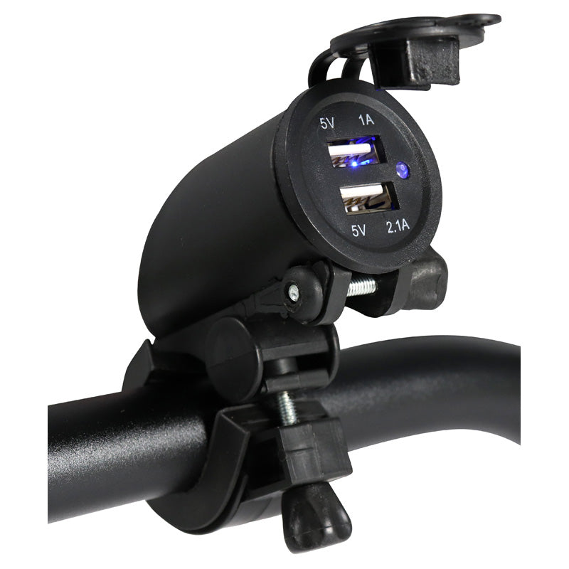 ITL USB CHARGER 1A/2.1A FOR HANDLE BAR 2600022