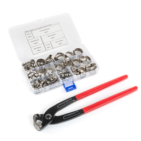 KIMPEX STEPLESS CLAMP KIT W/TOOL 6-21MM 100PCS NC-6068