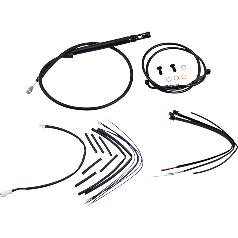 BURLY BRAND CABLE KIT - JAIL BAR - 12" HANDLEBARS - BLACK VINYL B30-1257