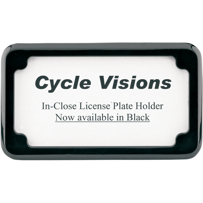 CYCLE VISIONS BLACK BEVELED LIC/PLATE FRAME CV-4615B