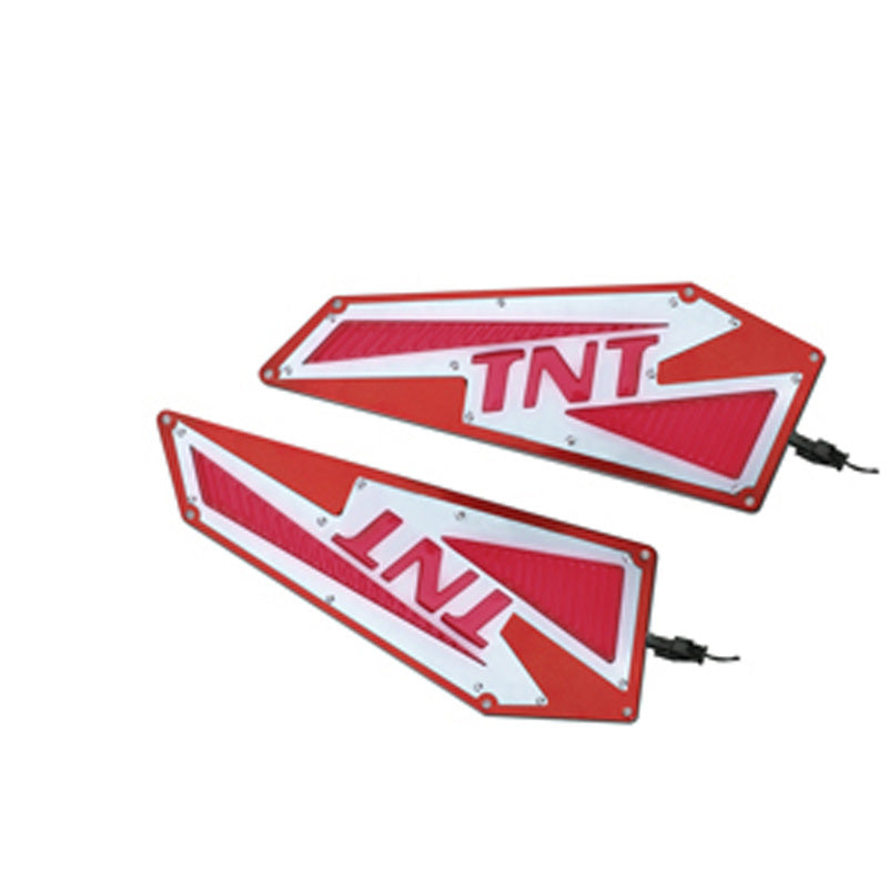 TNT FOOTREST+LED STEP LIGHT RED (2PCS). 360044B