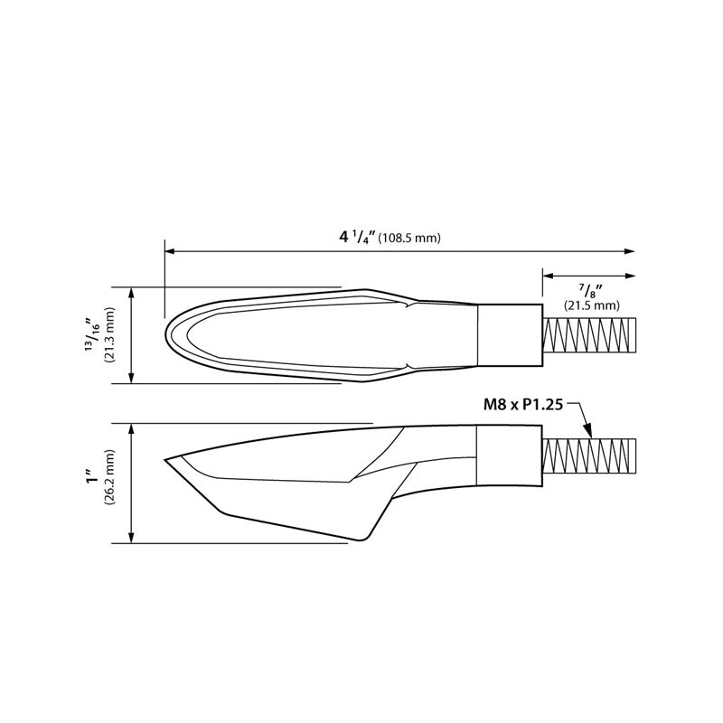 KOSO LED INDICATORS -JET - MATTE BK WITH CLR LENS (PR) HE101K20