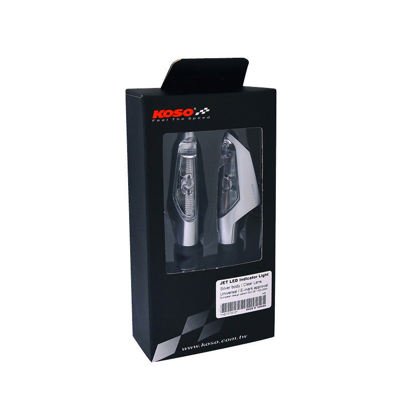 KOSO LED INDICATORS-JET-MATTE BK WITH SMOKE LENS (PR) HE101K30