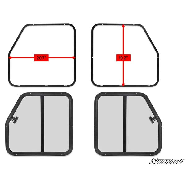 SUPERATV SLIDING WINDOW INSERT FOR SUPERATV POLY CAB DOORS SGW-001-K-72