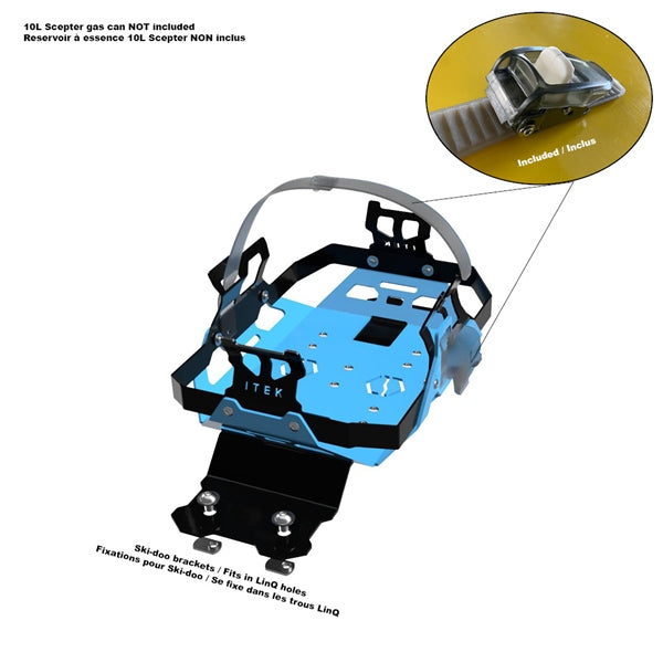 ITEK FUEL PACK BRACKET BL OCTONE SKIDOO ITEK RACK02-SD-BO