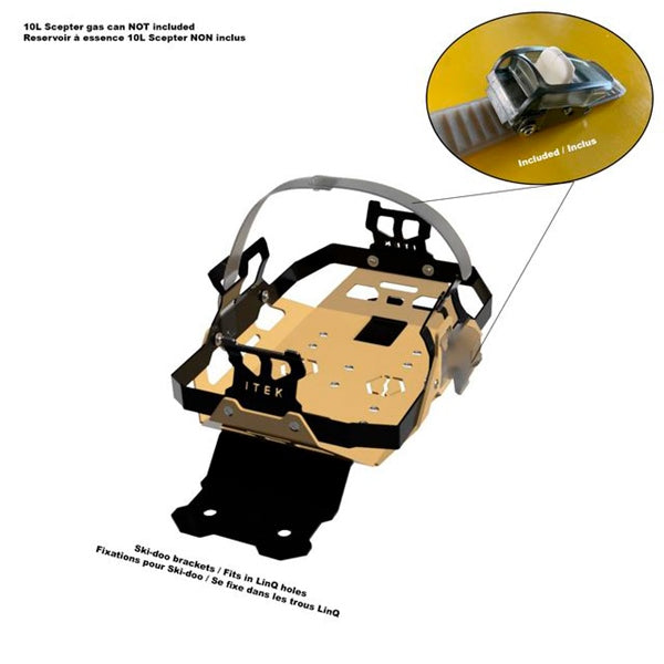 ITEK FUEL PACK BRACKET TIT SKIDOO ITEK RACK02-SD-TL