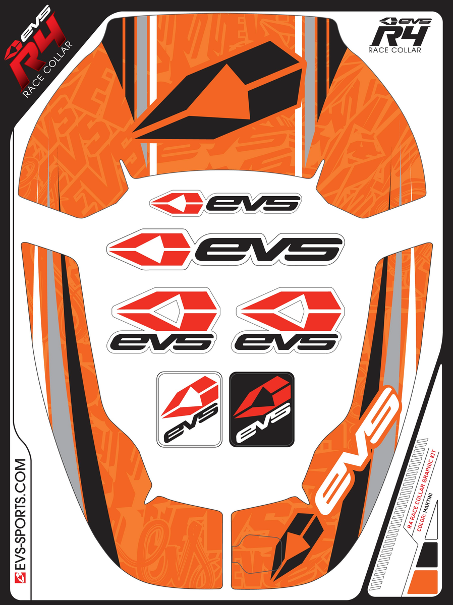 EVS R4 GRAPH. KIT MARTINI ORANGE YOUTH R4G-MOR-Y