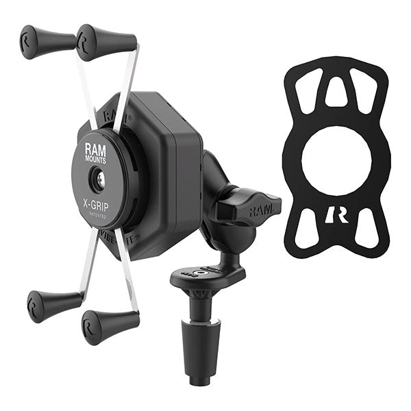 RAM X-GRIP LARGE PHONE MOUNT WITH VIBE-SAFE & FORK STEM BASE SHORT RAM-B-176-A-UN10-462