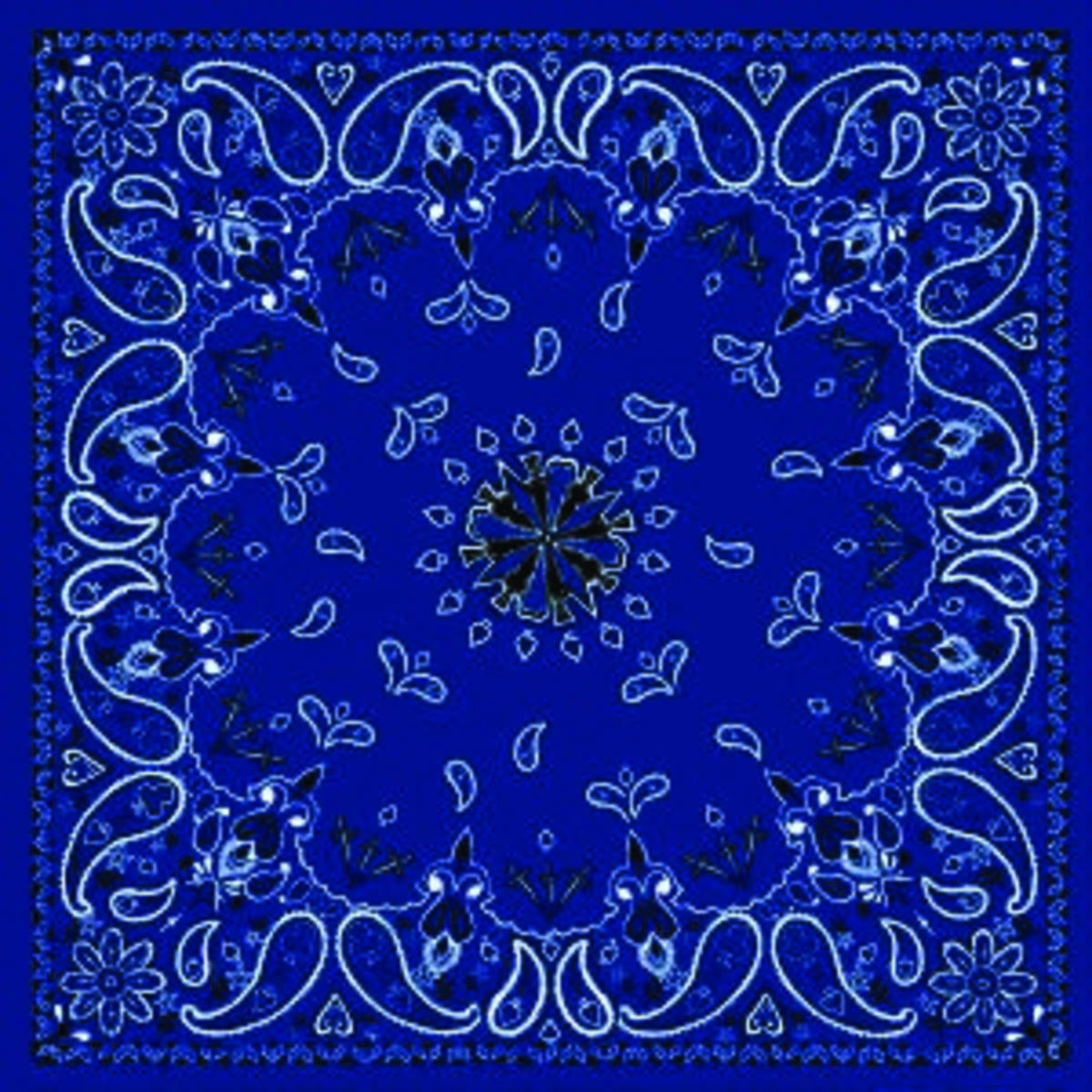 ZAN HEADGEAR BANDANNA NAVY PAISLEY B002