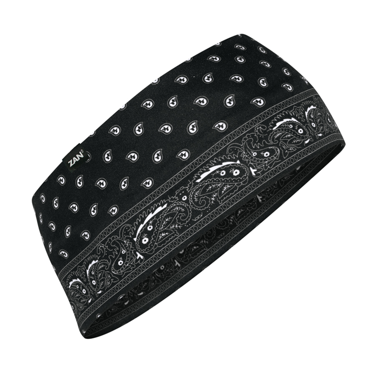 ZAN HEADGEAR HEADBAND SPORTFLEX SERIES BK PAISLEY HBL101