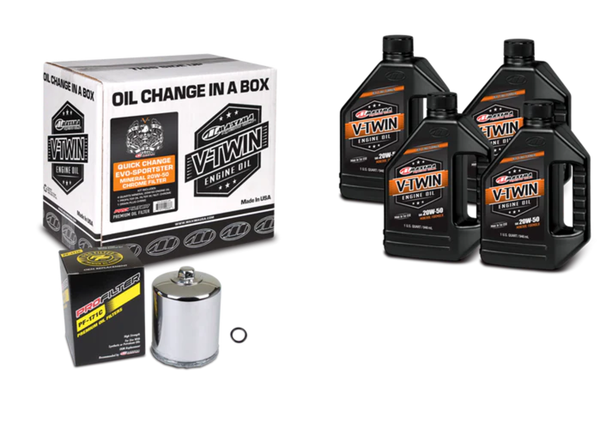 MAXIMA V-TWIN KIT MINERAL CHROME FILTER EVO/XL 90-069014C