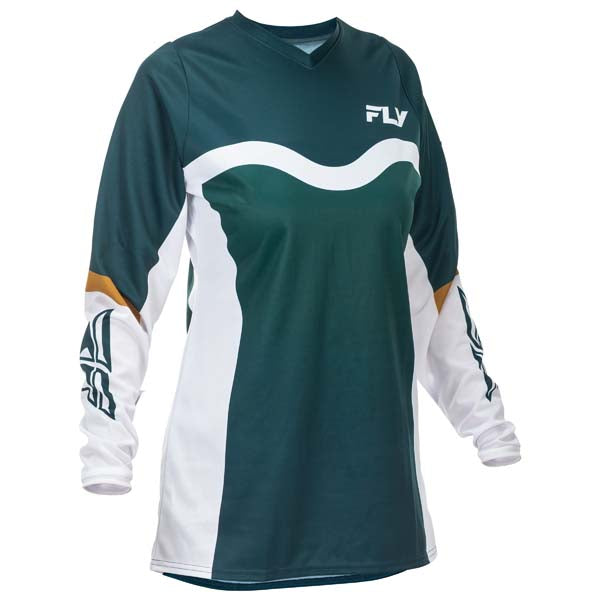 FLY WOMEN'S F-16 JERSEY TEAL/WHITE/GOLD SMALL 379-822S