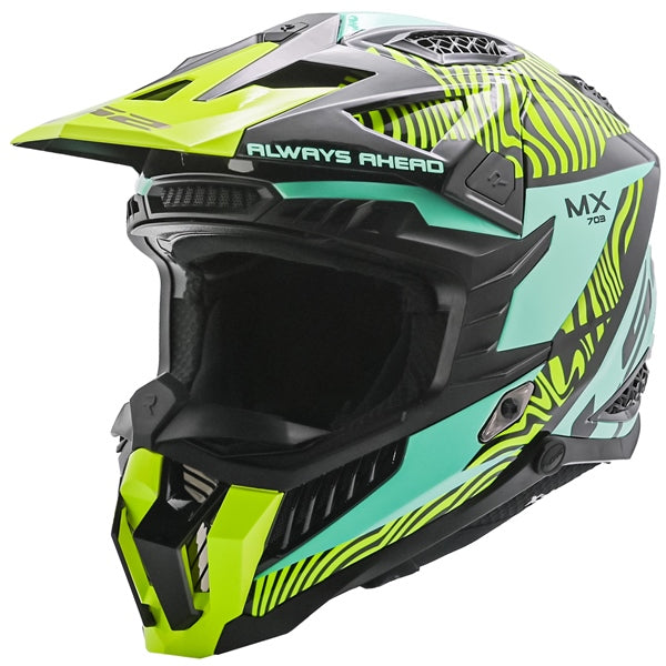 LS2 HELM X-FORCE FAN FULL BK/BL/YE L LS2 703-1184