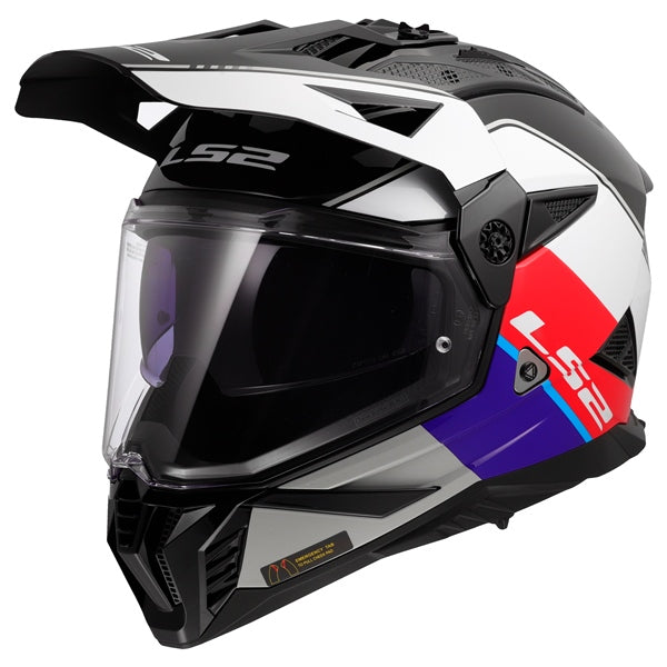 LS2 HELM BLAZE II RALLY W/SUNV RD/WH/BL XL 702-1125