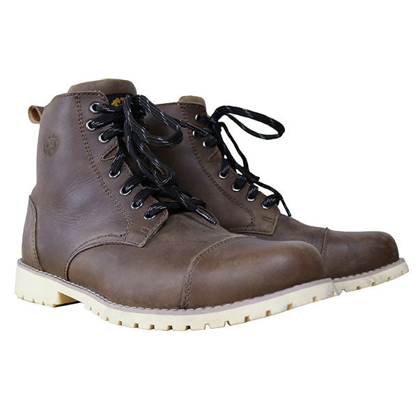 HELGRADE MEN'S REEVES LEATHER BOOTS 12 BROWN 8-300277