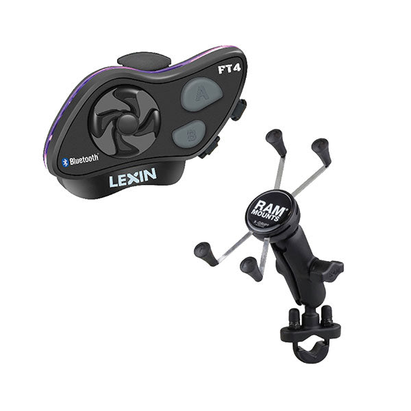 LEXIN LX-FT4 BLUETOOTH WITH LARGE RAM MOUNT KIT LX-FT4 LARGE RAM