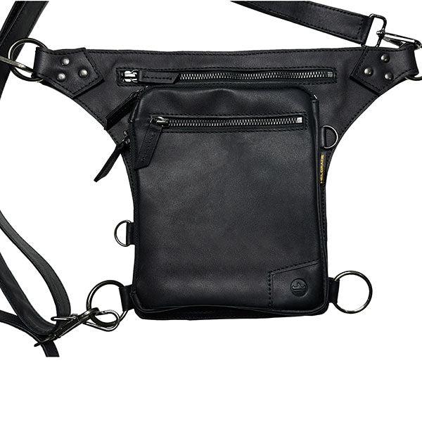 HELGRADE LEATHER HIP BAG BLACK 8-802079