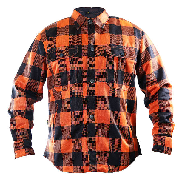 HELGRADE MEN'S CORNELL MESH MOTO SHIRT ORANGE SMALL 8-008812