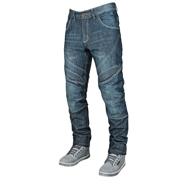 SPEED AND STRENGTH MEN'S RUST AND REDEMPTION STRAIGHT CUT ARMOURED JEANS 38/32 BLUE 878391