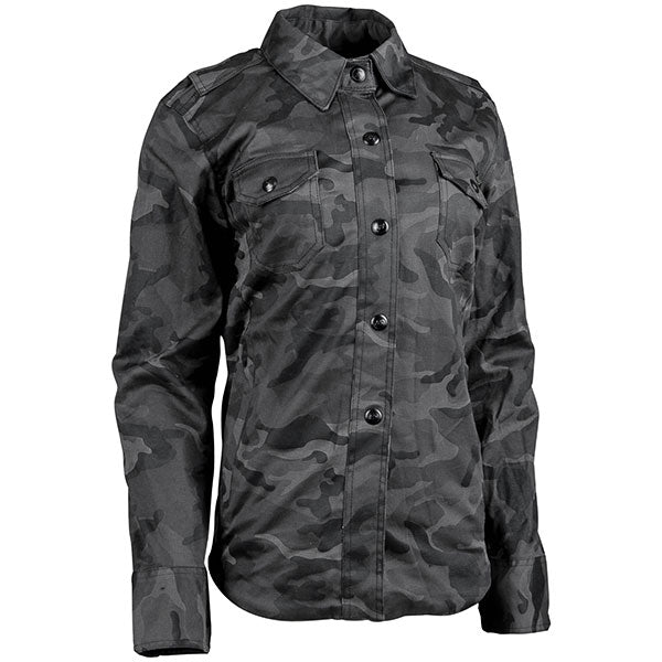 SPEED AND STRENGTH WOMEN'S SPEED SOCIETY ARMOURED MOTORCYCLE SHIRT SMALL CAMO 4-616204