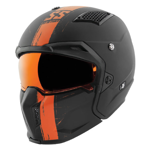 SPEED AND STRENGTH SS2400 OPEN FACE HELMET SMALL TOUGH AS NAILS ORANGE 4-901374