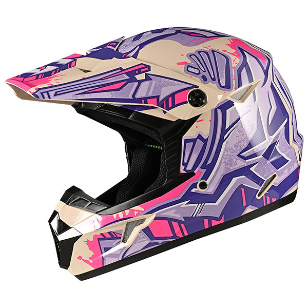 GMAX MX46 TAG MX HELMET GLOSS WHITE/PURPLE/PINK LARGE D3466016