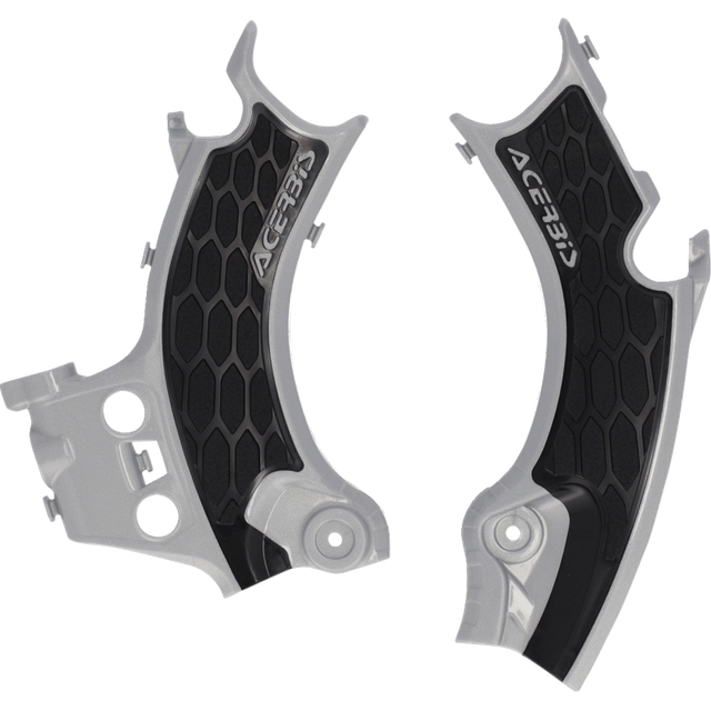 ACERBIS FRAME GUARDS- X-GRIP CRF450R:25-25 SILVER/BLACK 2986181015