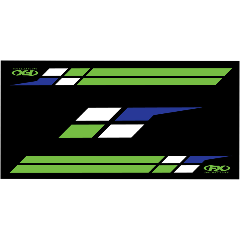 FACTORY EFFEX-APPAREL DOOR MAT KAWASAKI BLK/GRN 22-45120