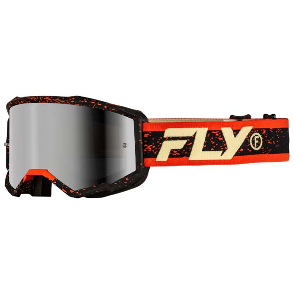 FLY RACING ZONE GOGGLES BLACK/RED/CREAM FRAME SILVER MIRROR/SMOKE LENS 37-51527