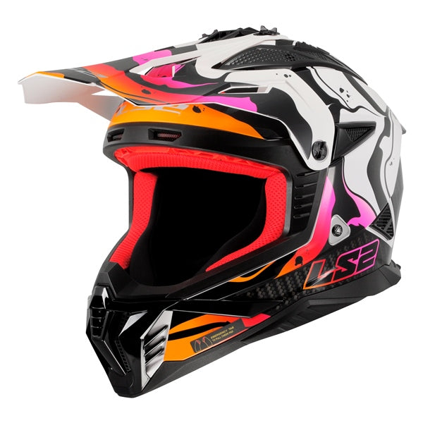 LS2 HELM GATE II WASH GLOSS WH/OG/PR 2XL LS2 708-1166
