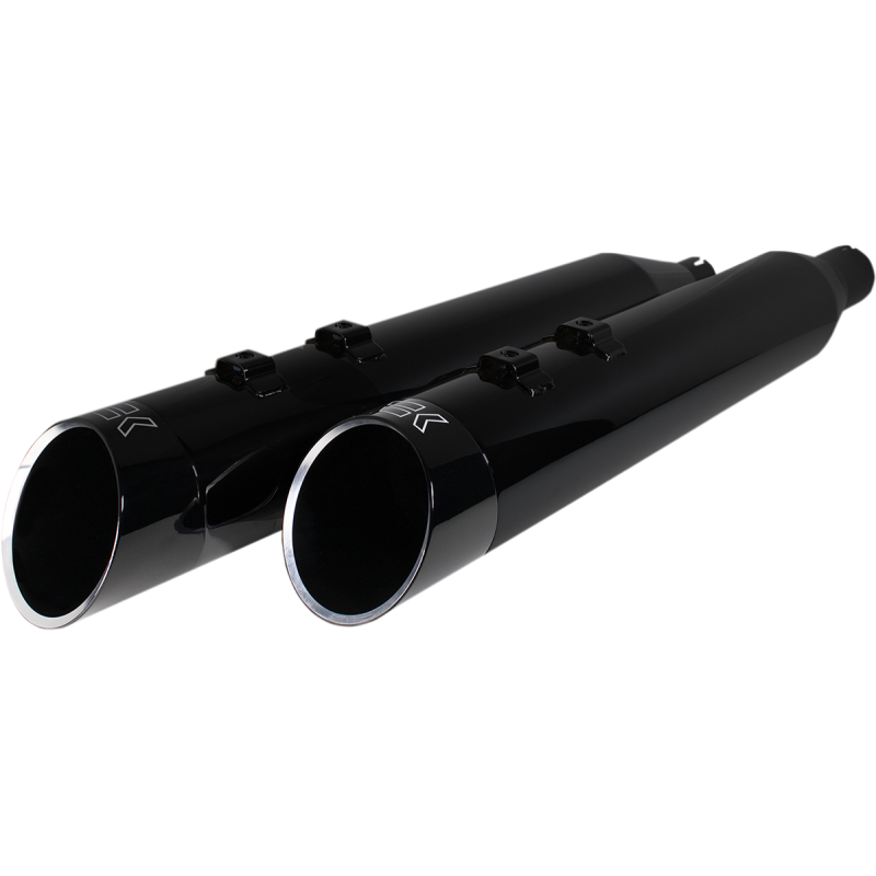 KHROME WERKS 4-1/2" HP-PLUS SLIP-ON MUFFLERS - OBSIDIAN EDGE 202645